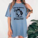 Medium Blue Jean Pretty Tired Beautiful Funny Sassy Meme Aesthetic Collection Edition Comfort Colors Tee