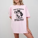XXL Blossom Light Pink Pretty Tired Beautiful Funny Sassy Meme Aesthetic Collection Edition Comfort Colors Tee