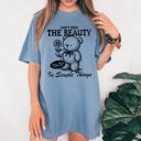XL Blue Jean Simple Things Beautiful Teddy Bear Mental Health Meme Aesthetic Comfort Colors Tee