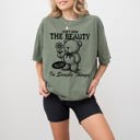 Large Moss Dark Green Simple Things Beautiful Teddy Bear Mental Health Meme Aesthetic Comfort Colors Tee