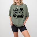 Large Moss Dark Green Sorry, Got Plans Lazy Cat Aesthetic Meme For Cat Lovers Who Embrace Cozy Vibes Comfort Colors Tee