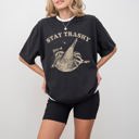 Large Black Stay Trashy Raccoon Meme Aesthetic Funny Original Artwork Edition Comfort Colors Tee