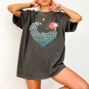 XL Pepper Dark Gray Summer Wave Heart Sunset Beach Vibes Hot Girl Summer Vacation Comfort Colors Tee