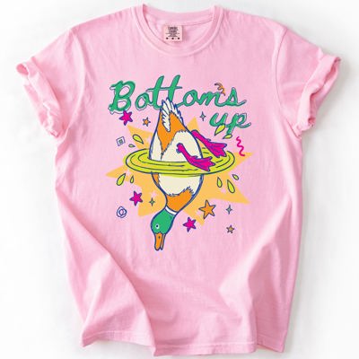 Bottoms Up Duck Colorful Preppy Funny Mallard Dabbling Splashy Vintage Coastal Chic Weekend Vibe Comfort Colors Tee