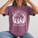 Large Berry Red God Forbid Women Have Hobbies Witchy Feminist Coven Spooky Season Gothic Graphic Tee