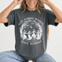 Medium Pepper Dark Gray God Forbid Women Have Hobbies Witchy Feminist Coven Spooky Season Gothic Graphic Tee