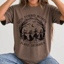 Large Espresso Brown God Forbid Women Have Hobbies Witchy Feminist Coven Spooky Season Gothic Graphic Tee