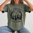 XL Moss Dark Green God Forbid Women Have Hobbies Witchy Feminist Coven Spooky Season Gothic Graphic Tee