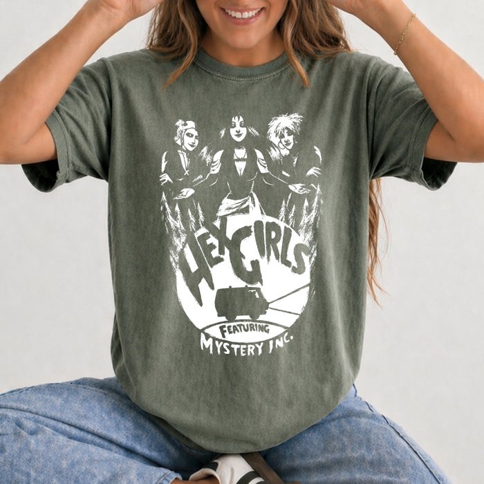 The Hex Girls 90s Rock Band Halloween Spooky Season Vintage Retro Gothic Witchy Vibes Comfort Colors Tee