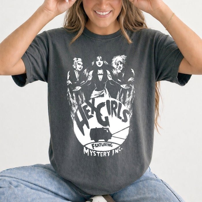 The Hex Girls 90s Rock Band Halloween Spooky Season Vintage Retro Gothic Witchy Vibes Comfort Colors Tee