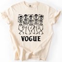 Large Ivory Cream Vogue Skeletons Voguing Halloween Funny Sassy Camp Couture Retro Spooky Comfort Colors Tee