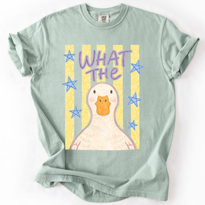 What The Duck Bottoms Up Mallard Preppy Sassy Summer Cute Vibe Comfort Colors Tee