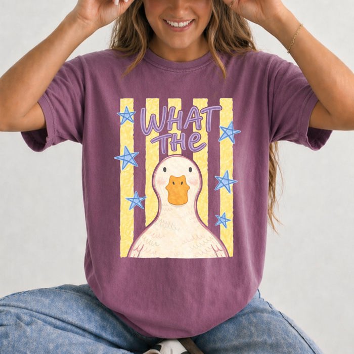 What The Duck Bottoms Up Mallard Preppy Sassy Summer Cute Vibe Comfort Colors Tee