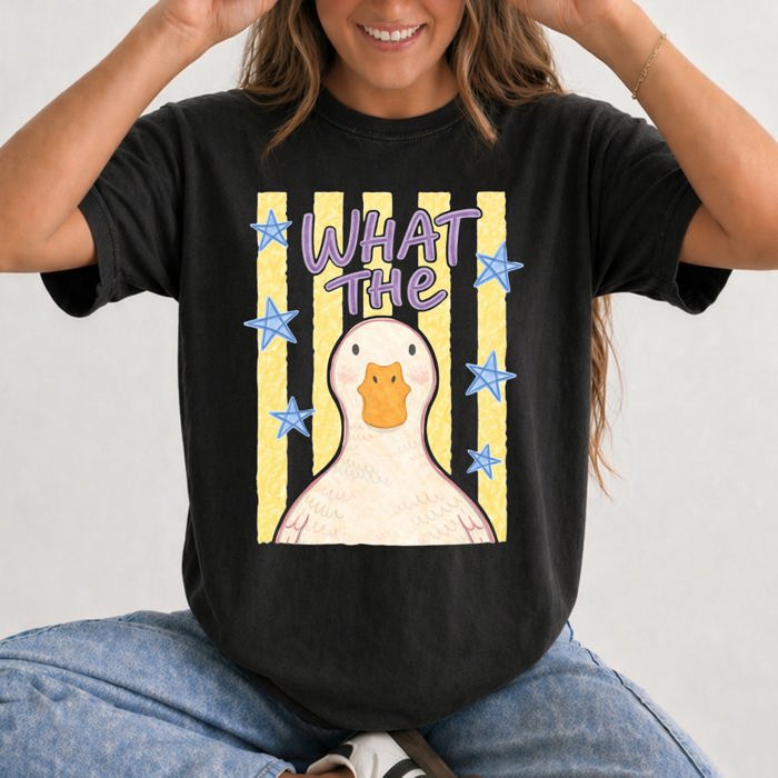 What The Duck Bottoms Up Mallard Preppy Sassy Summer Cute Vibe Comfort Colors Tee