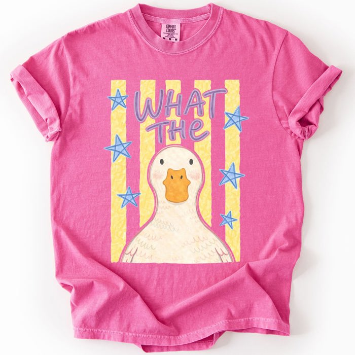 What The Duck Bottoms Up Mallard Preppy Sassy Summer Cute Vibe Comfort Colors Tee