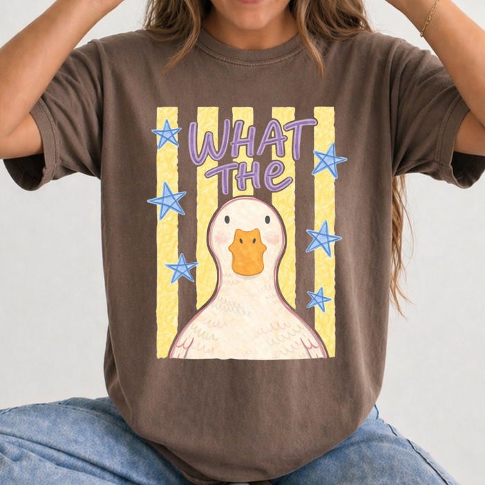 What The Duck Bottoms Up Mallard Preppy Sassy Summer Cute Vibe Comfort Colors Tee