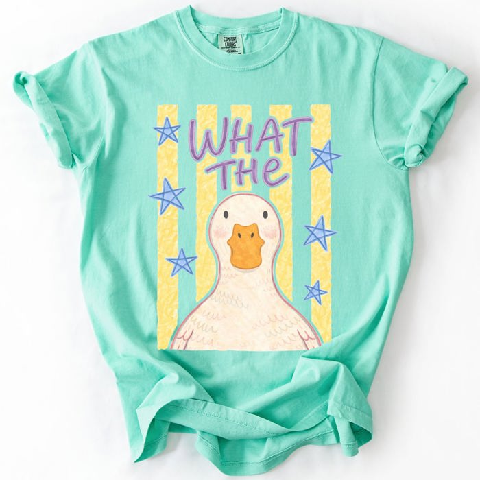What The Duck Bottoms Up Mallard Preppy Sassy Summer Cute Vibe Comfort Colors Tee