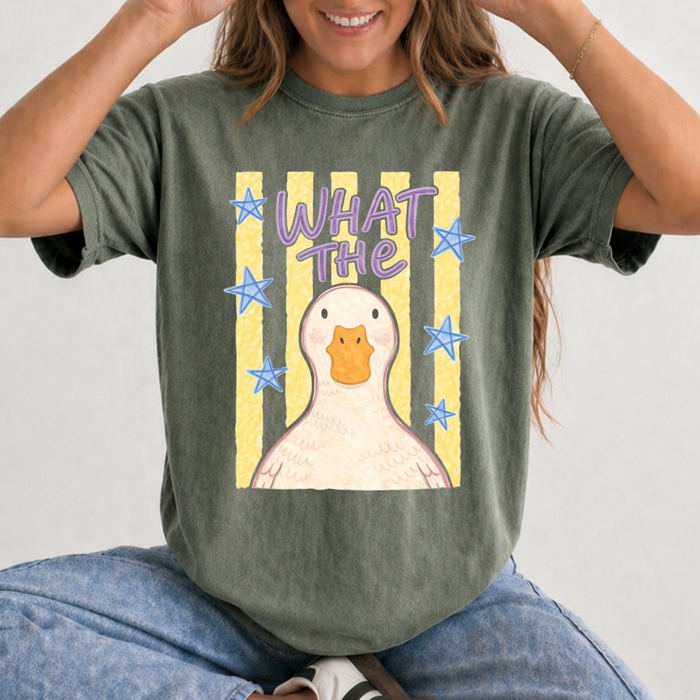 What The Duck Bottoms Up Mallard Preppy Sassy Summer Cute Vibe Comfort Colors Tee