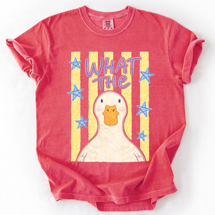 What The Duck Bottoms Up Mallard Preppy Sassy Summer Cute Vibe Comfort Colors Tee