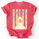 Large Watermelon Pink What The Duck Bottoms Up Mallard Preppy Sassy Summer Cute Vibe Comfort Colors Tee