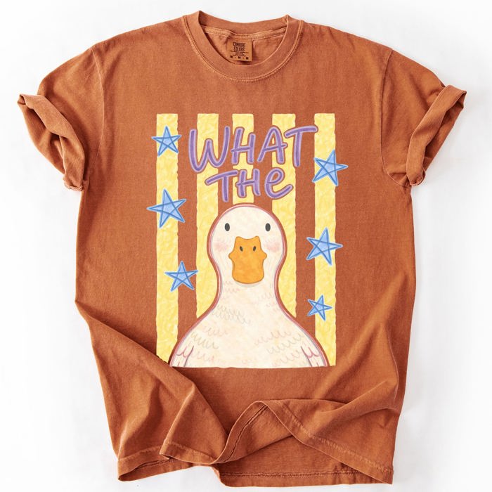 What The Duck Bottoms Up Mallard Preppy Sassy Summer Cute Vibe Comfort Colors Tee