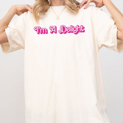 I'm A Delight Doll Movie Funny Sassy Humorous Vintage Style Pop Culture Comfort Colors Tee