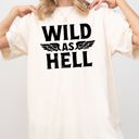 Large Ivory Cream Wild As Hell Motorcycle Biker Vintage Retro Graphic Ride Lover Rebel Spirit Classic Comfort Colors Tee