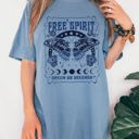 Large Blue Jean Free Spirit, Dream On Dreamer, Hippie, Psychedelic, Butterfly Comfort Colors Tee