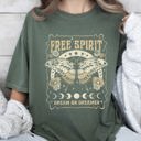 Large Moss Dark Green Free Spirit, Dream On Dreamer, Hippie, Psychedelic, Butterfly Comfort Colors Tee