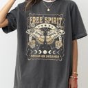 Medium Pepper Dark Gray Free Spirit, Dream On Dreamer, Hippie, Psychedelic, Butterfly Comfort Colors Tee