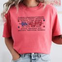 Medium Watermelon Pink 4th of July America USA Retro Patriotic Independence Day Fourth of July Comfort Colors Tee