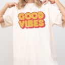 Large Ivory Cream Good Vibes Good Times Retro Cool Vintage Everyday Classic Style For Bright Mornings And Late Nights Comfort Colors Tee