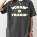 XXL Pepper Dark Gray Huggin and Fuggin Vulgar Suggestive Humorous Bold Edgy Risque Provocative Comfort Colors Tee