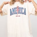 Small Ivory Cream America Lightning Bolt Patriotic Fourth Of July Independence Day Comfort Colors Tee