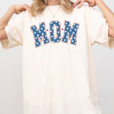 Mom USA Patriotic Fourth Of July Independence Day Americana Edition Comfort Colors Tee
