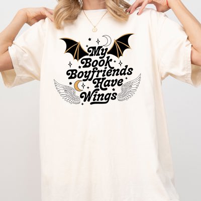 My Book Boyfriends Have Wings ACOTAR Bat Boys SJM Velaris Rhysand Azriel Cassian Comfort Colors Tee