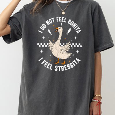 No Bonita Feel Stressita Stress Silly Goose Meme Mental Health Self Care Comfort Colors Tee