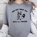 XXXL Granite On My Way To Buy More Trash Raccoon Shopping Humorous Quirky Nonsense Comfort Colors Tee