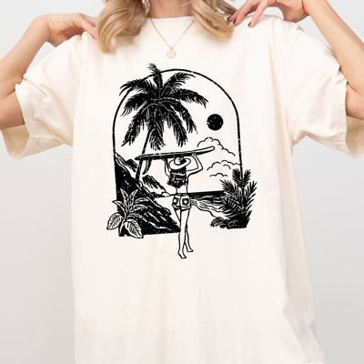 Paradise Summer Beach Surf Cowgirl Western Retro Hot Girl Summer Comfort Colors Tee