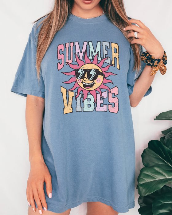 Summer Vibes Retro Hot Girl Summer Beach Vacation Edition Collection Comfort Colors Tee