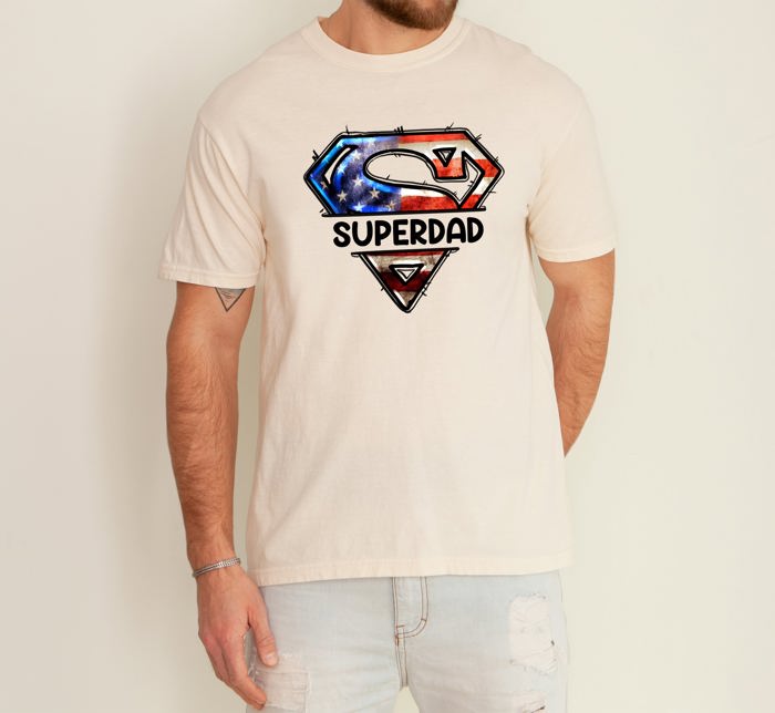 Superdad Father's Day USA Patriot Edition For Dads Who Lead With Heart And Hard Work Comfort Colors Tee