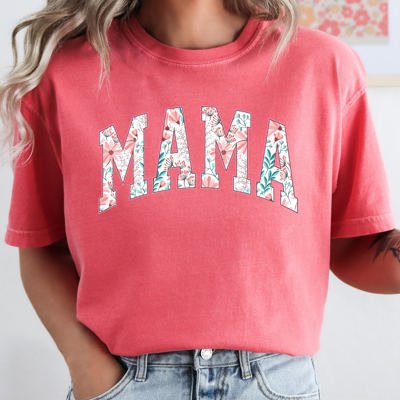 Floral Mama Vintage Botanical Pink Blossoms Retro Floral Pattern Comfort Colors Tee