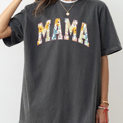 Floral Mama, Vintage Flowers, Gift for Mom, Summer, Botanical, Retro Floral Pattern Comfort Colors Tee