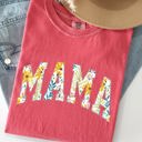 XL Watermelon Pink Floral Mama, Vintage Flowers, Gift for Mom, Summer, Botanical, Retro Floral Pattern Comfort Colors Tee