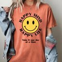 XXL Yam Happy Mind, Happy Life, One Day At A Time Inspirational Mental Health Comfort Colors Tee