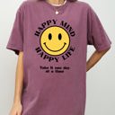 XL Berry Red Happy Mind, Happy Life, One Day At A Time Inspirational Mental Health Comfort Colors Tee