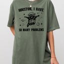 Small Moss Dark Green Houston, I Have Many Problems Raccoon Astronaut NASA Meme Space Adventure Edition Comfort Colors Tee