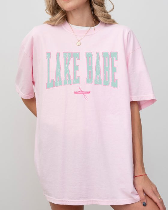 Lake Babe Hot Girl Summer Vacation Outdoors Canoe Boating Beach Swimming Comfort Colors Tee