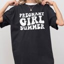 Small Black Pregnant Girl Summer Mom To Be Pregnancy Announcement Baby Shower For New Mom Comfort Colors Tee