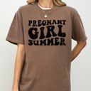XL Espresso Brown Pregnant Girl Summer Mom To Be Pregnancy Announcement Baby Shower For New Mom Comfort Colors Tee